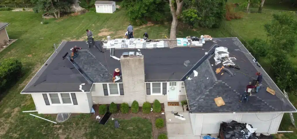 Roof prepared for winter in Kansas City by Osage Ridge Roofing.